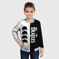 Бомбер детский The Beatles черно - белый партер, цвет: 3D-серый — фото 2