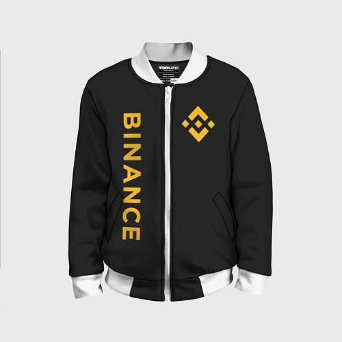 Детский бомбер БИНАНС ЛОГО КАРБОН BINANCE LOGO / 3D-Белый – фото 1