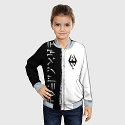 Бомбер детский THE ELDER SCROLLS SKYRIM FUS RO DAH ЧЁРНО БЕЛЫЙ, цвет: 3D-серый — фото 2