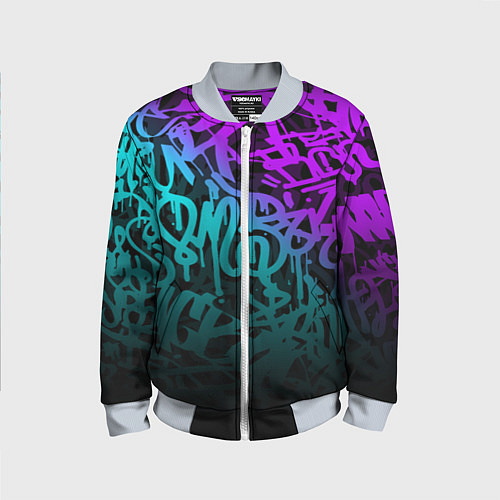 Детский бомбер НЕОНОВОЕ ГРАФФИТИ NEON / 3D-Серый – фото 1