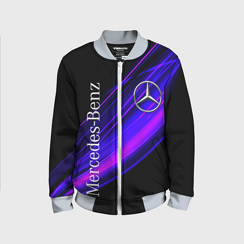 Детский бомбер MERCEDES-BENZ МЕРСЕДЕС-БЕНЗ ПУРПУРНЫЙ / 3D-Серый – фото 1