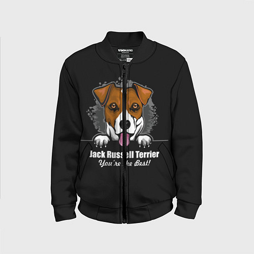Детский бомбер Джек-Рассел-Терьер Jack Russell Terrier / 3D-Черный – фото 1