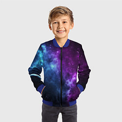 Бомбер детский NEON GALAXY НЕОНОВЫЙ КОСМОС, цвет: 3D-синий — фото 2