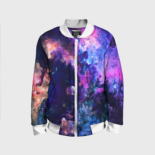 Детский бомбер НЕОНОВЫЕ КОСМОС NEON SPACE / 3D-Белый – фото 1