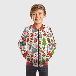 Бомбер детский Новый Год!, цвет: 3D-красный — фото 2