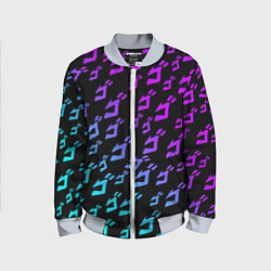 Бомбер детский JOJOS BIZARRE ADVENTURE NEON PATTERN НЕОН УЗОР, цвет: 3D-серый