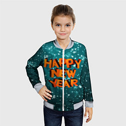 Бомбер детский HAPPY NEW YEAR 2022 С НОВЫМ ГОДОМ, цвет: 3D-серый — фото 2