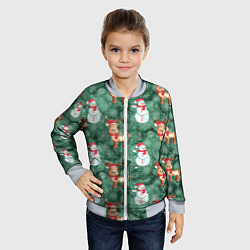 Бомбер детский Новогоднее настроение Санта, цвет: 3D-серый — фото 2