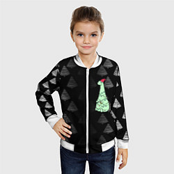 Бомбер детский ДИНОЗАВРИК В СТИЛЕ НОВОГО ГОДА, цвет: 3D-белый — фото 2