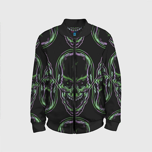 Детский бомбер Skulls vanguard pattern 2077 / 3D-Черный – фото 1