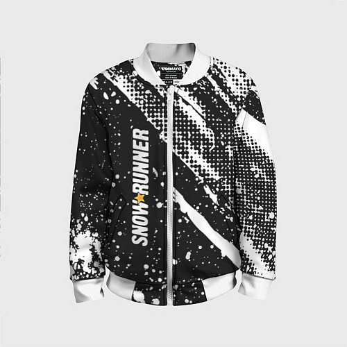 Детский бомбер SnowRunner Logo / 3D-Белый – фото 1