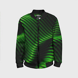 Бомбер детский Волны изумрудного металла, цвет: 3D-черный