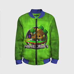 Бомбер детский Minecraft Logo Green, цвет: 3D-синий
