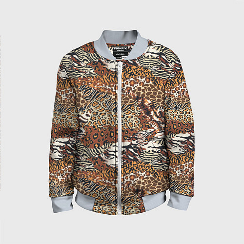 Детский бомбер Шкуры Диких Животных / 3D-Серый – фото 1