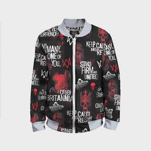 Детский бомбер WATCH DOGS LEGION REVOLUTION PATTERN / 3D-Серый – фото 1