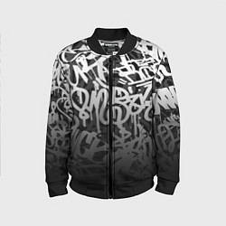 Бомбер детский GRAFFITI WHITE TAGS ГРАФФИТИ, цвет: 3D-черный
