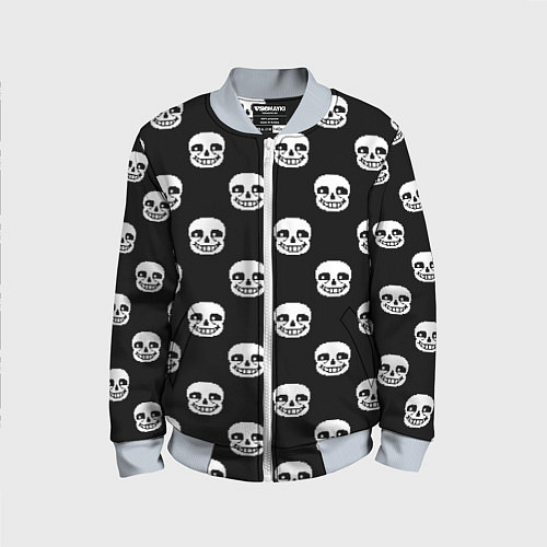 Детский бомбер UNDERTALE SANS SKULL FACE PATTERN УЗОР / 3D-Серый – фото 1