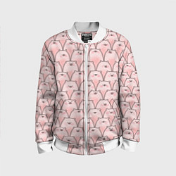 Бомбер детский Пухлые хрюни, цвет: 3D-белый