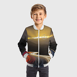 Бомбер детский Ночная трасса, Мерседес, цвет: 3D-белый — фото 2