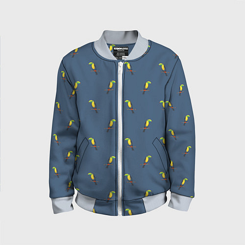 Детский бомбер Тукан паттерн / 3D-Серый – фото 1