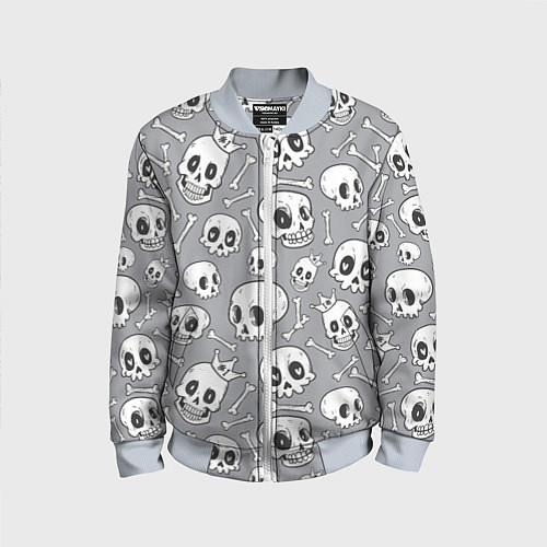 Детский бомбер Skulls & bones / 3D-Серый – фото 1