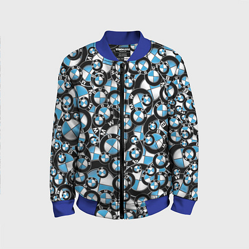 Детский бомбер BMW PATTERN LOGO / 3D-Синий – фото 1