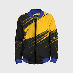 Бомбер детский Black and yellow grunge, цвет: 3D-синий