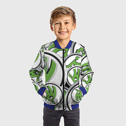 Бомбер детский Skoda Шкода Pattern, цвет: 3D-синий — фото 2