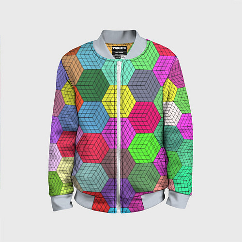 Детский бомбер Геометрический узор Pattern / 3D-Серый – фото 1