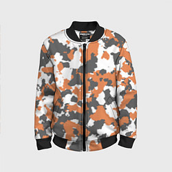 Бомбер детский Orange Camo, цвет: 3D-черный