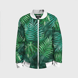 Детский бомбер Tropical plants pattern