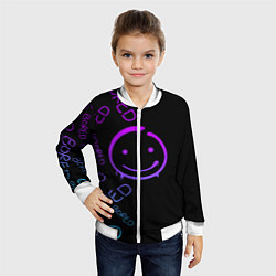 Бомбер детский Neon Bored Half pattern, цвет: 3D-белый — фото 2