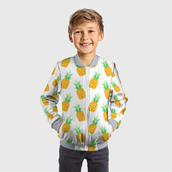 Бомбер детский Поле ананасов, цвет: 3D-серый — фото 2