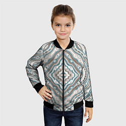 Бомбер детский Абстракция Узор голубого цвета, цвет: 3D-черный — фото 2