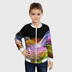 Бомбер детский Цветной дым Color pattern, цвет: 3D-белый — фото 2