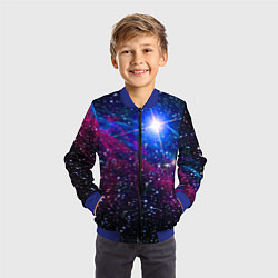 Бомбер детский Открытый космос Star Neon, цвет: 3D-синий — фото 2