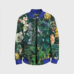 Бомбер детский Цветы Темный Сад, цвет: 3D-синий