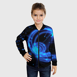 Бомбер детский Неоновый космос Neon space, цвет: 3D-черный — фото 2