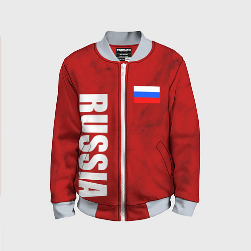 Детский бомбер RUSSIA - RED EDITION - SPORTWEAR / 3D-Серый – фото 1