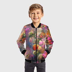 Бомбер детский Цветущий сад, цвет: 3D-черный — фото 2
