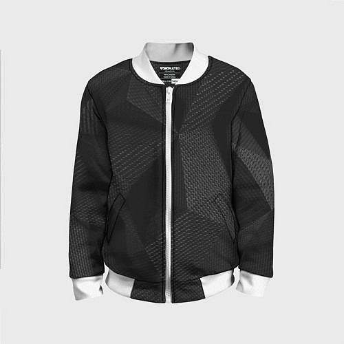 Детский бомбер КАРБОН ПОЛИГОНЫ / 3D-Белый – фото 1