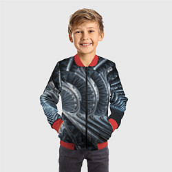Бомбер детский Фрактальный абстрактный паттерн Броня Fractal Abst, цвет: 3D-красный — фото 2
