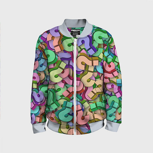 Детский бомбер ВОПРОСИТЕЛЬНЫЕ / 3D-Серый – фото 1