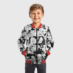 Бомбер детский Клинок рассекающий демонов паттерн, цвет: 3D-красный — фото 2