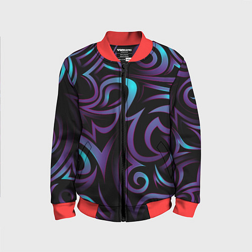 Детский бомбер Неоновое завихрение / 3D-Красный – фото 1