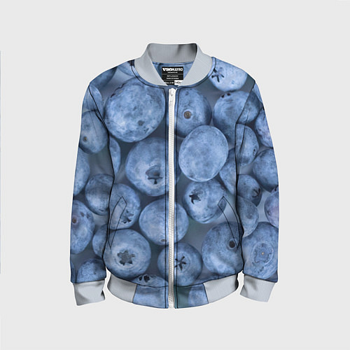 Детский бомбер Голубика - фон / 3D-Серый – фото 1