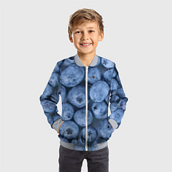 Бомбер детский Голубика - фон, цвет: 3D-серый — фото 2