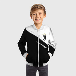 Бомбер детский Juventus маленькое лого, цвет: 3D-белый — фото 2