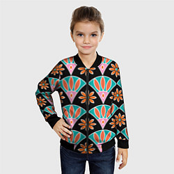 Бомбер детский Египетский цветок лотос, цвет: 3D-черный — фото 2