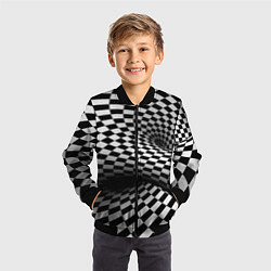 Бомбер детский Геометрическая объёмная композиция Авангард, цвет: 3D-черный — фото 2